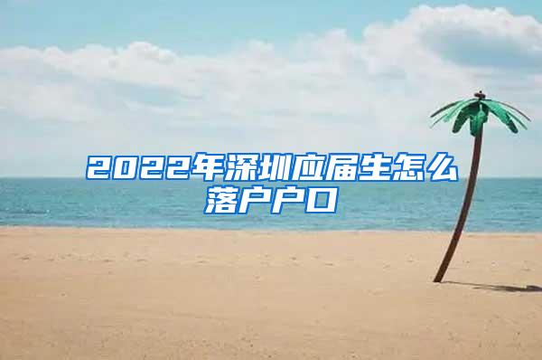 2022年深圳应届生怎么落户户口