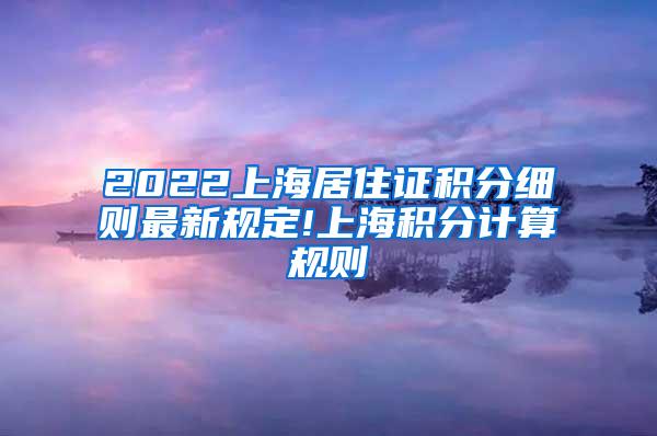 2022上海居住证积分细则最新规定!上海积分计算规则