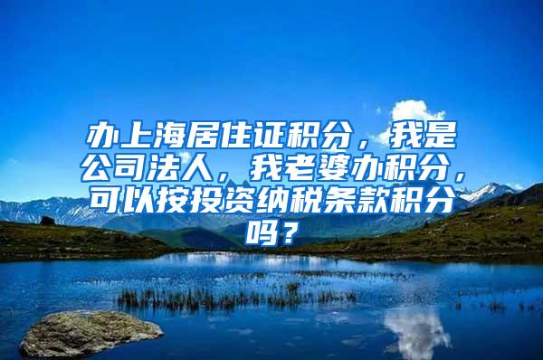 办上海居住证积分，我是公司法人，我老婆办积分，可以按投资纳税条款积分吗？