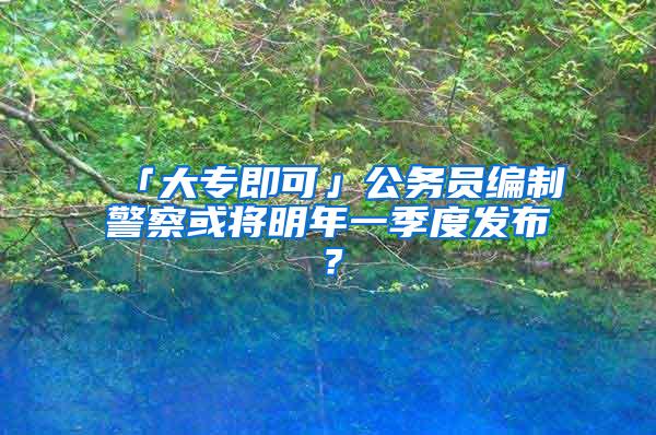 「大专即可」公务员编制警察或将明年一季度发布？