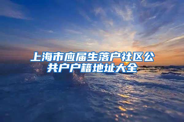 上海市应届生落户社区公共户户籍地址大全