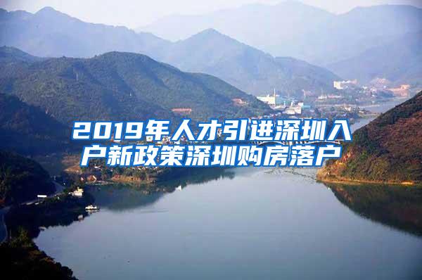 2019年人才引进深圳入户新政策深圳购房落户