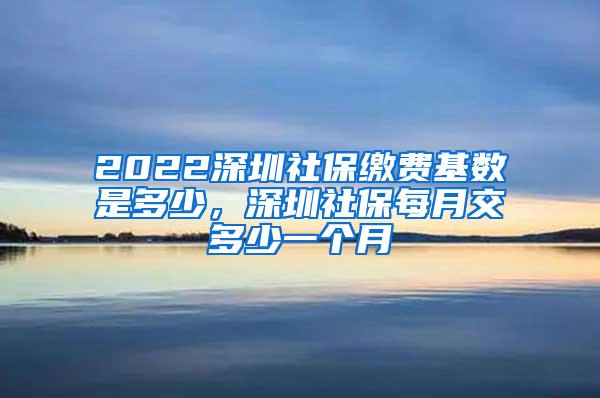 2022深圳社保缴费基数是多少，深圳社保每月交多少一个月