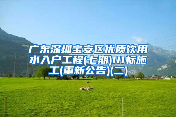 广东深圳宝安区优质饮用水入户工程(七期)III标施工(重新公告)(二)