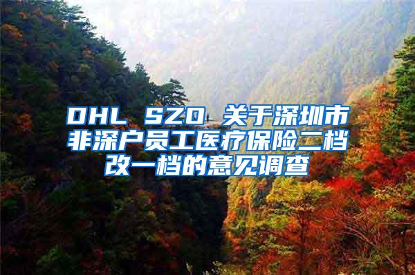 DHL SZO 关于深圳市非深户员工医疗保险二档改一档的意见调查