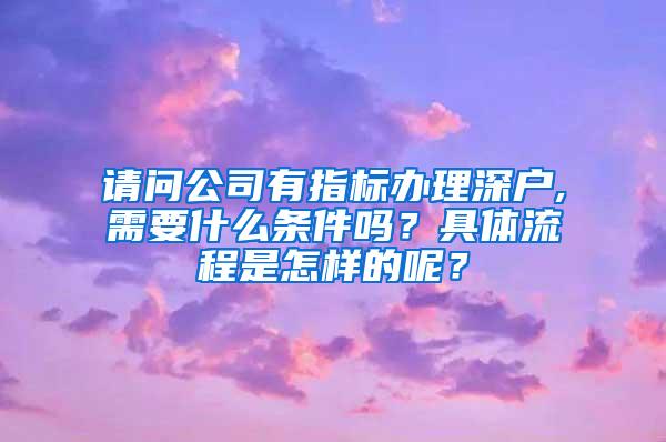 请问公司有指标办理深户,需要什么条件吗？具体流程是怎样的呢？