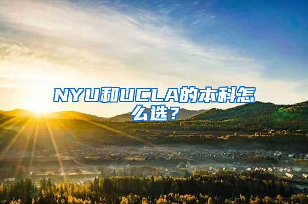 NYU和UCLA的本科怎么选？