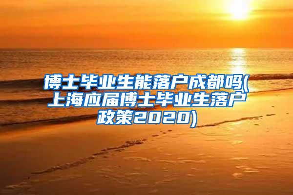 博士毕业生能落户成都吗(上海应届博士毕业生落户政策2020)