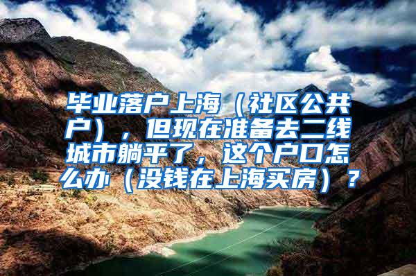 毕业落户上海（社区公共户），但现在准备去二线城市躺平了，这个户口怎么办（没钱在上海买房）？