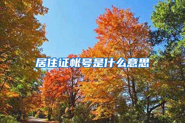 居住证帐号是什么意思