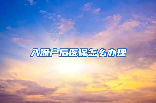 入深户后医保怎么办理