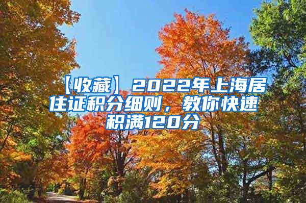 【收藏】2022年上海居住证积分细则，教你快速积满120分