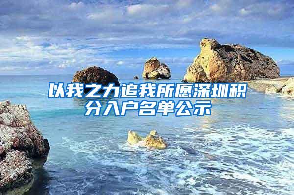 以我之力追我所愿深圳积分入户名单公示