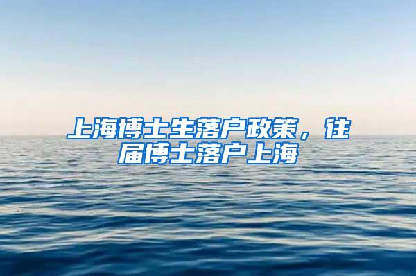 上海博士生落户政策，往届博士落户上海