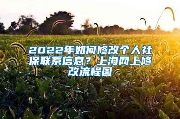 2022年如何修改个人社保联系信息？上海网上修改流程图