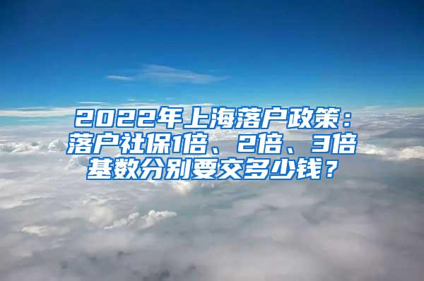 2022年上海落户政策：落户社保1倍、2倍、3倍基数分别要交多少钱？