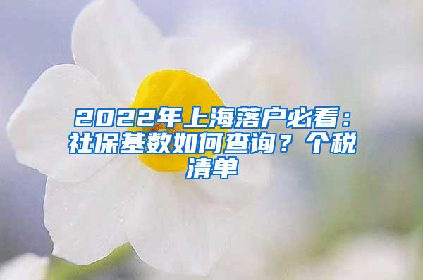 2022年上海落户必看：社保基数如何查询？个税清单