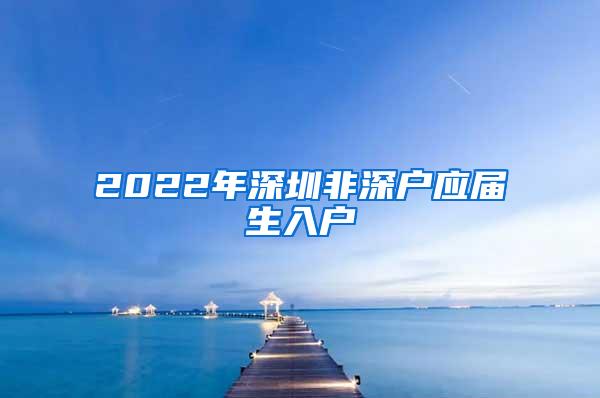 2022年深圳非深户应届生入户