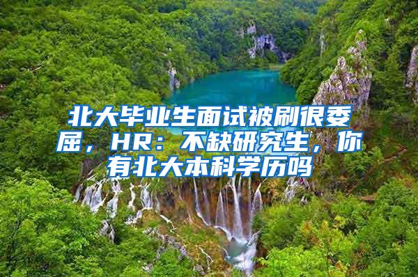 北大毕业生面试被刷很委屈，HR：不缺研究生，你有北大本科学历吗