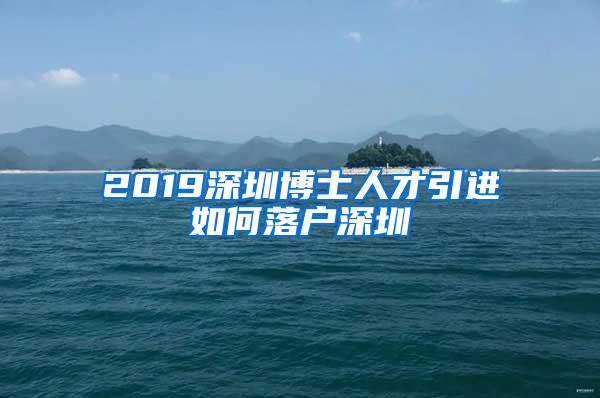 2019深圳博士人才引进如何落户深圳