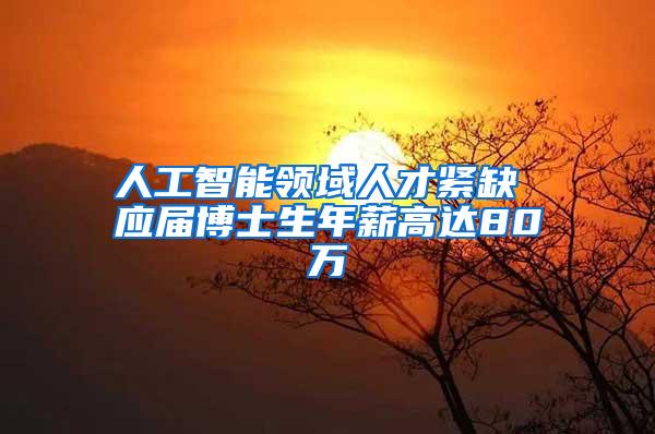 人工智能领域人才紧缺 应届博士生年薪高达80万