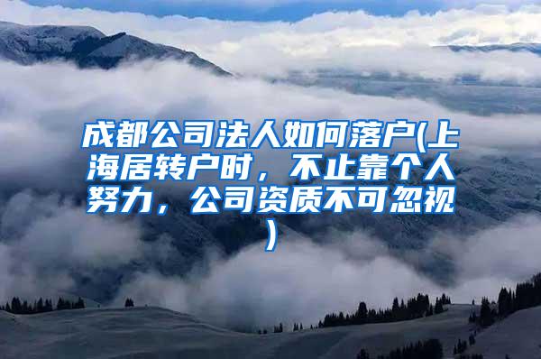 成都公司法人如何落户(上海居转户时，不止靠个人努力，公司资质不可忽视)