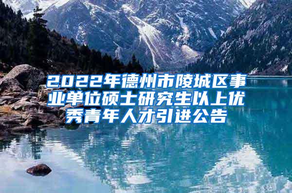 2022年德州市陵城区事业单位硕士研究生以上优秀青年人才引进公告