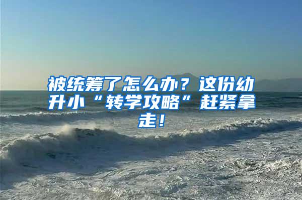 被统筹了怎么办？这份幼升小“转学攻略”赶紧拿走！