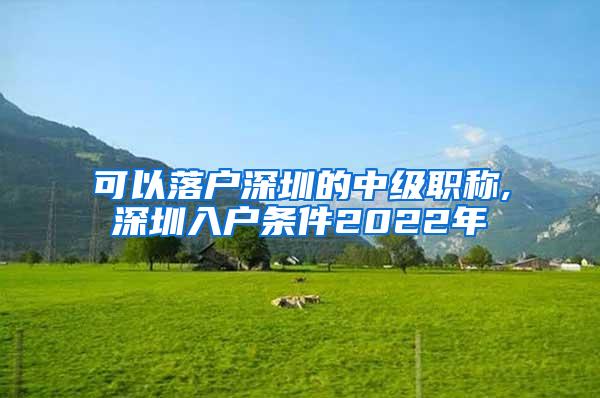 可以落户深圳的中级职称,深圳入户条件2022年