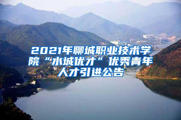 2021年聊城职业技术学院“水城优才”优秀青年人才引进公告