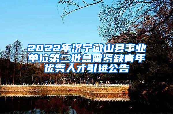 2022年济宁微山县事业单位第二批急需紧缺青年优秀人才引进公告