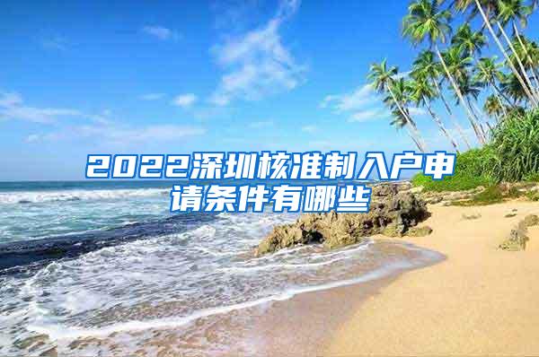 2022深圳核准制入户申请条件有哪些