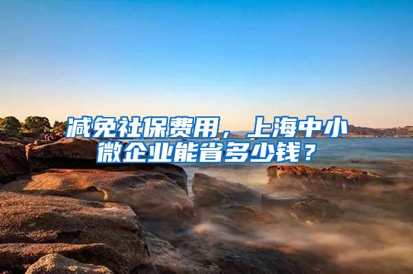 减免社保费用，上海中小微企业能省多少钱？