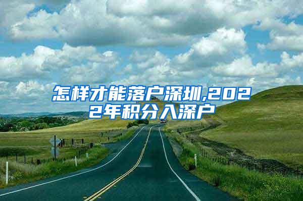 怎样才能落户深圳,2022年积分入深户