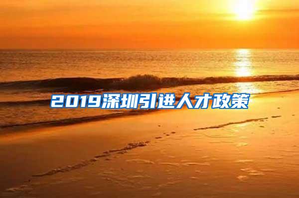 2019深圳引进人才政策