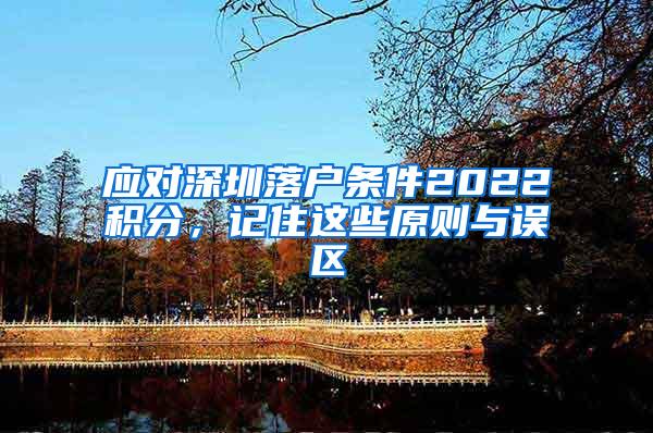 应对深圳落户条件2022积分，记住这些原则与误区