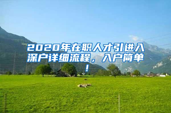 2020年在职人才引进入深户详细流程，入户简单！