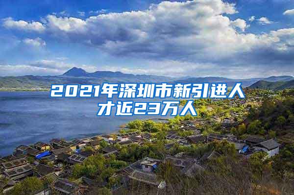 2021年深圳市新引进人才近23万人