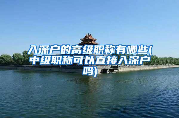 入深户的高级职称有哪些(中级职称可以直接入深户吗)