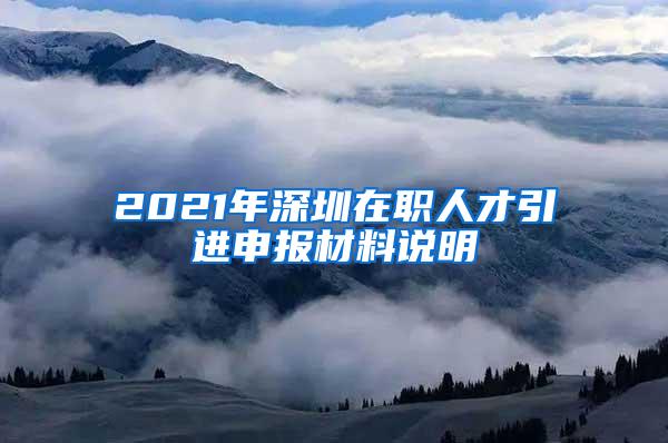 2021年深圳在职人才引进申报材料说明