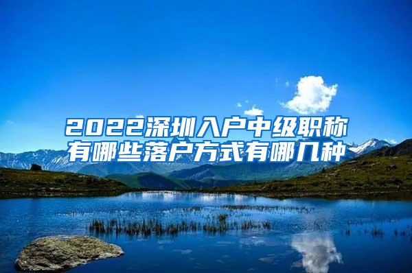 2022深圳入户中级职称有哪些落户方式有哪几种