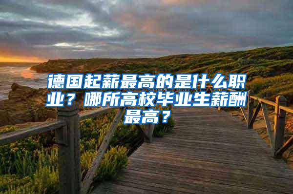 德国起薪最高的是什么职业？哪所高校毕业生薪酬最高？