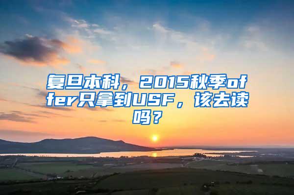 复旦本科，2015秋季offer只拿到USF，该去读吗？