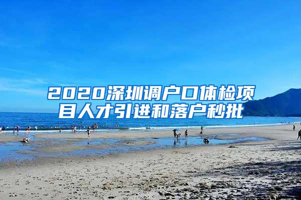 2020深圳调户口体检项目人才引进和落户秒批
