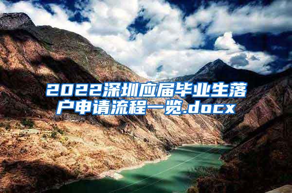 2022深圳应届毕业生落户申请流程一览.docx