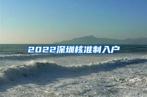 2022深圳核准制入户