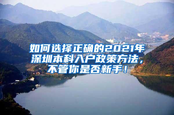 如何选择正确的2021年深圳本科入户政策方法，不管你是否新手！