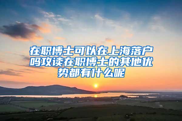 在职博士可以在上海落户吗攻读在职博士的其他优势都有什么呢