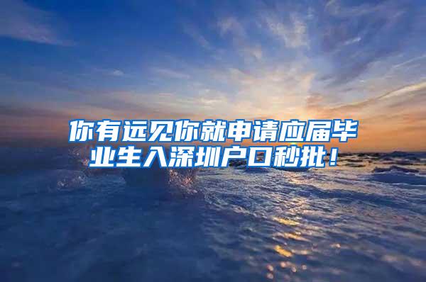 你有远见你就申请应届毕业生入深圳户口秒批！