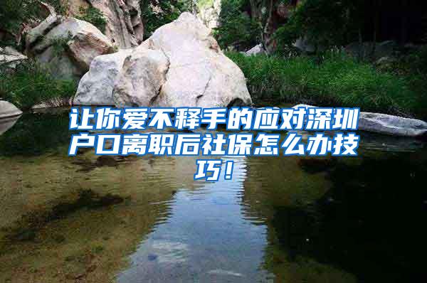 让你爱不释手的应对深圳户口离职后社保怎么办技巧！